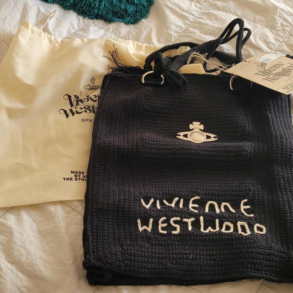Fall Sale! Vivienne Westwood Black Knit Shoulder Bag